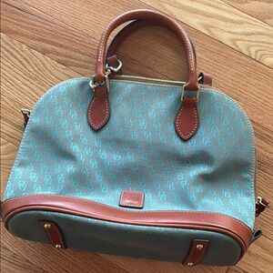 Dooney & Bourke Pool Blue and Brown Satchel - excellent condition
